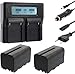 Produktbild 2x Akku NP-F750 4400mAh mit Dual Ladegerät für Yongnuo LED ACCU YN160 YN300 YN600 YN160 II YN160S YN1410 YN140 YN900 Kameralicht Videoleuchte