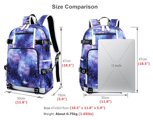 Human By Chance Alpha By Choice College Bags, Durable Outdoor Laptop Backpack, Alpha Wolf Meme Large Capacity Mochila (Universe blue)4