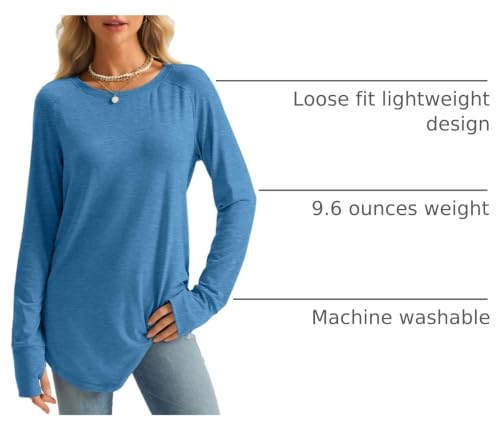 Image of AUTOMET Womens Long Sleeve Tunic Tops Crew Neck Casual Loose Fit Shirts