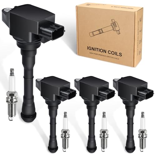 4pcs Ignition Coil Pack UF659 & Spark Plug 91215 Compatible