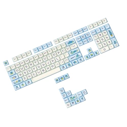 122 teclas, teclado mecánico, diseño de oso limón, 2 colores, teclado mecánico de altura OEM