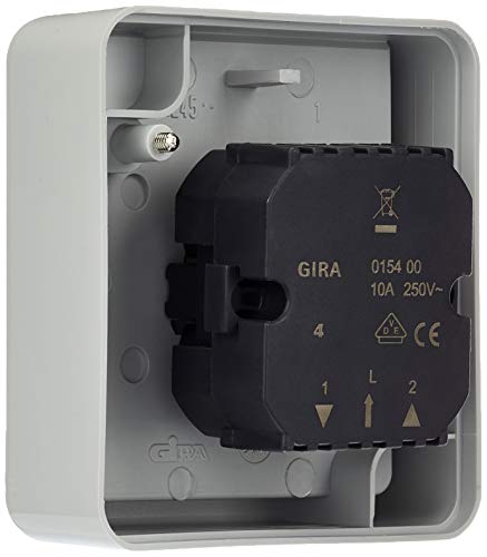 Gira 015430 Jalousietaster/-Schalter 1-polig Beschriftungsschild, Wassergeschützt Aufputz, 10 A, 250 V, grau