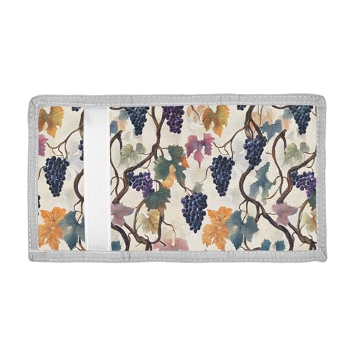 ALAZA Kids Wallets for Boys Girls Toddler Trifold Wallet Children Small Grape Leaves with Zipper Coin Pocket2