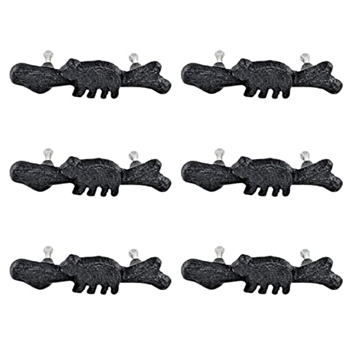 BestGiftEver 6-pc. Black Bear Drawer Pulls - Rustic Cast Iron Cabinet Hardware for Lodge, Cabin Decor - Wildlife-Themed Drawer Handles for Rustic Decor -Ideal for Hunters & Nature Lovers