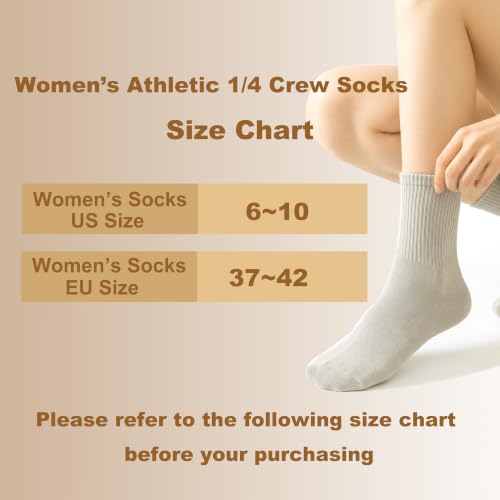 Image of Womens Cotton Anti-Pilling Quarter Crew Socks | Moisture-wicking, Odor-control, Lightweight, Office /gym, 7-pair, US 6-10
