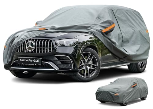 Image of Kayme Heavy Duty SUV Car Cover Custom Fit Mercedes Benz GLE GLE300 GLE350 GLE400 GLE450 GLE53 GLE63 (2015-2025) Waterproof All Weather for Automobiles, Full Exterior Covers Sun Rain UV Protection.