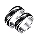ANAZOZ 2 Stück Eheringe Paarpreis Edelstahl 6mm Twist Bicolor Poliert Trauringe Partnerringe Bandringe Ring Damen und Herren Schwarz Hochzeit Ringe Aufkleber Frau:60 (19.1) & Mann:54 (17.2)