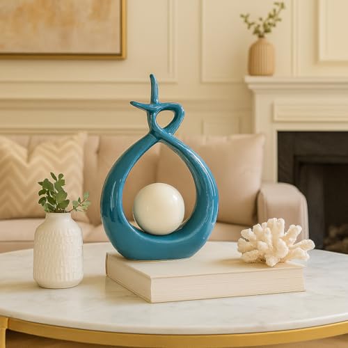 Image of Xtore Beautiful Ceramic Spiral Design Statue for Home Decoration (Pack of 1, Sky)