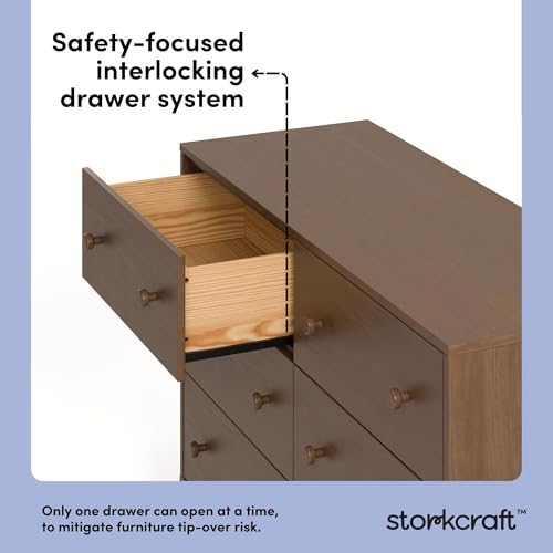 Image of Storkcraft Texas 6 Drawer Dresser, Hazelnut