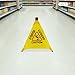 6 Pcs 20 inch Caution Wet Floor Sign Pop Up Slippery When Wet Sign Foldable Bilingual Yellow Safety Warning Caution Cone with Storage Tube for Commercial Office Industrial