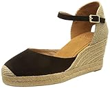 Alpargata Unisa Caceres_22_KS, Sandalias con cua Tipo Alpargatas Mujer, Negro, 41 EU
