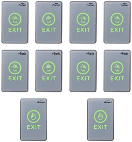 Visionis 2 Pack FPC-7551 VIS-7026 Indoor Touch Sensitive Type Standard Size Push to Exit Button for Door Access Control with LED NC COM and NO Outputs