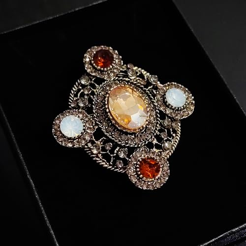 Image of Vintage Brooch Pin for Women Girls Baroque Retro Gold Cross Brooch Accessories Elegant Austrian Crystal Rhinestone Brooch Pin Dress Coat Sweater Suit Party Wedding Gifts Victorian Bridal Jewelry