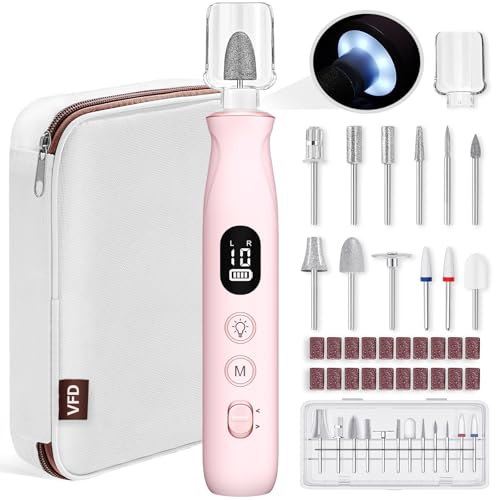 Electric Nail Drill, Cordless 2000 mAh Rechargeable Portable Nail File