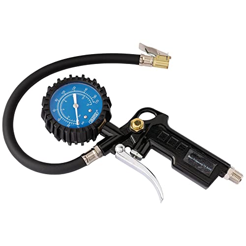Image of Draper Pistol-Grip Tyre Inflator | Twin Open Ended Connector | Cordless Car Tyre Inflator Air Pump | 91273
