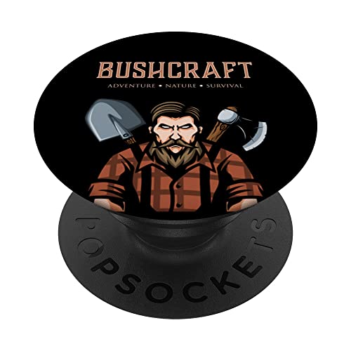 Bushcraft Adventure Nature Survival Outdoor Living Camping PopSockets Swappable PopGrip, Black