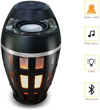 Bluetooth Speaker,SIGERUITE Led Flame Lamp Wireless Bluetooth Speaker USB Charging with Atmosphere Warm Light for iPhone iPad Android,Dancing Flicker Flame Camping Lamp Portable Wireless