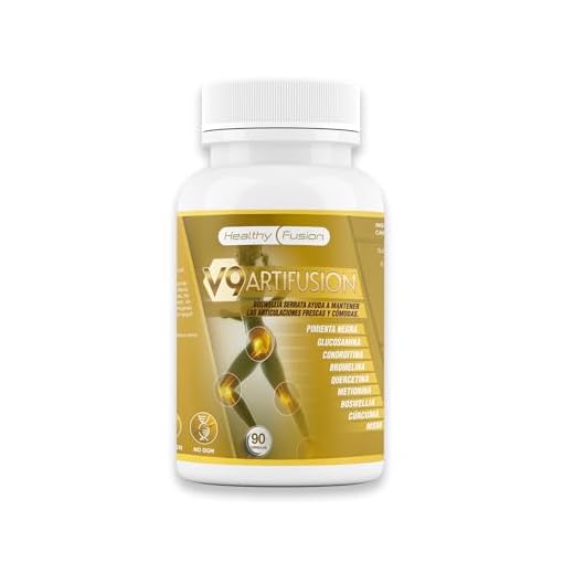 Healthy Fusion V9 Artifusion | Antiinflamatorio y Analgésico Articular | Cúrcuma, Glucosamina, Condroitina, MSM y Boswellia | Elimina dolores de articulaciones y músculos | Repara Cartílagos | 90 U