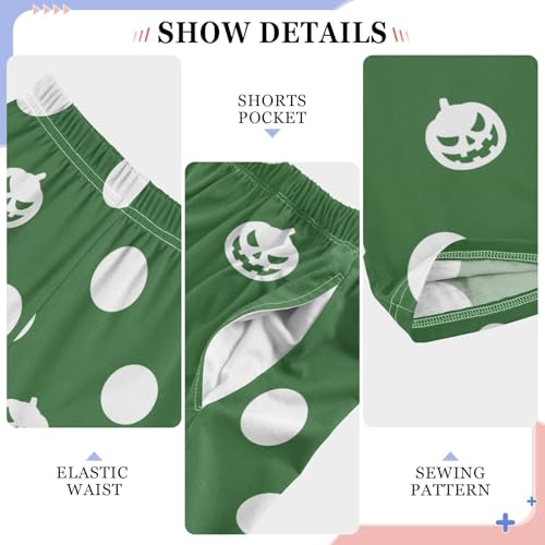 Boys' Pants Pumpkin Halloween White Polka Dot Green Long Bottom Jogger Pants Elastic Waist Trousers with Pockets S-XL4