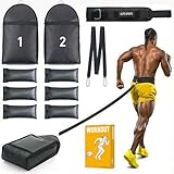 Elite Sports Twin Weight Sled Trainer, Weight Adjustable Sandbag Sled Trainer, Outdoor Running Sled Trainer, Twin Sled with 30 lbs Each, 3 Pouches Per Sled, Waterproof