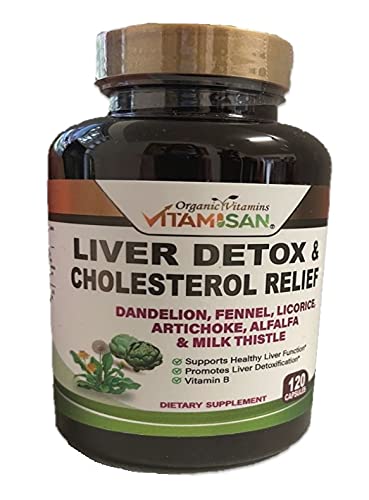 Liver Cleanse Detox Health Supplements With Milk Thistle-Fennel-Alfalfa-Vitamin B-Artichoke-Dandelion Root Support Healthy Liver Function Men & Women 120 Caps Natural Detox Cleanse & Boost Immune #TOP7