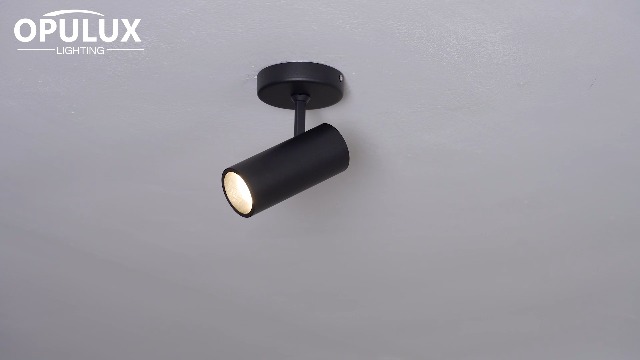 Image of LED Dimmable Indoor Ceiling Spotlight, Hardwire Directional Fixture | 12W Adjustable Wall Surface Accent Lamp for Home Corridor Picture Artwork, 360 Rotatable Directional Spot Light, Black 4Pcs