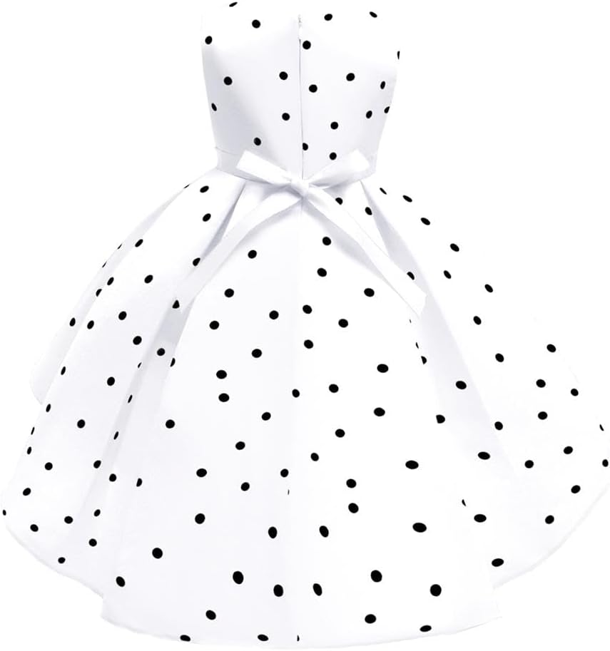 Dressy Daisy Polka Dot Fancy Party Dress for Girls Halloween Princess Costumes Birthday Christmas Party Outfits Red White
