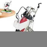 Xinhuju Golfbeutelstifthalter | Miniaturgolfstasche mit Trolley, 3 Golfschläger Stifte - lustige Golfsouvenirs, einzigartiger Golfclub -Stift Set für Erwachsene Männer Golfer