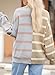 EVALESS Womens Fall Sweaters 2025 Fashion Trendy Striped Cable Knit Long Sleeve Color Blcok Loose Oversized Chunky Casual Pullover Outfits,Khaki Stripe Medium