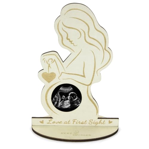 Baby First Scan Photo Frames Pregnancy Announcement Gifts for Mum Expecting Wooden Pregnant Photo Frame for Sonogram Ultrasound Picture Parents to Be Gift for Gender Reveal Baby Shower A7CSJNP
