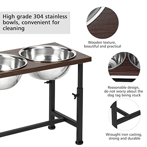 amorus Elevated Dog Bowls, Pet Dog Feeder Adjustable Iron Stand Raised Different Heights 9in to 13in with 2 Removable… - Image 4