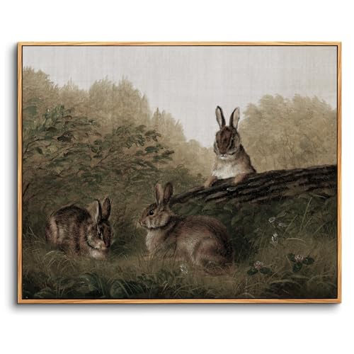 Lienzos decorativos pared salon de conejos vintage para comedor y pasillo