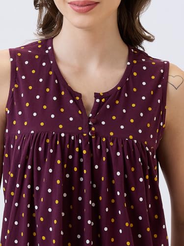 Image of AV2 Women's Cotton Printed Round Neck Sleeveless Night Suit Set | Capri Set | Casual Night Dress for Women