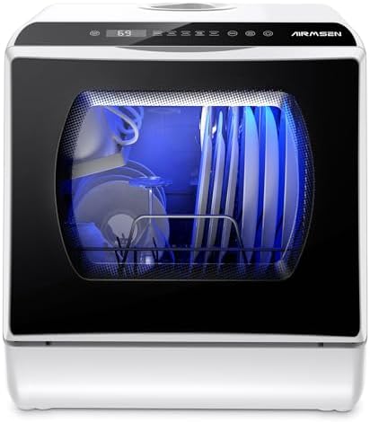 AIRMSEN Mini Lavavajillas de Sobremesa con 5+1 Programas, Depósit...
