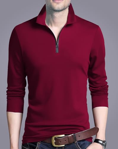 Image of Noble Monk Men's Polycotton Regular Fit Full Sleeves Polo T-Shirt