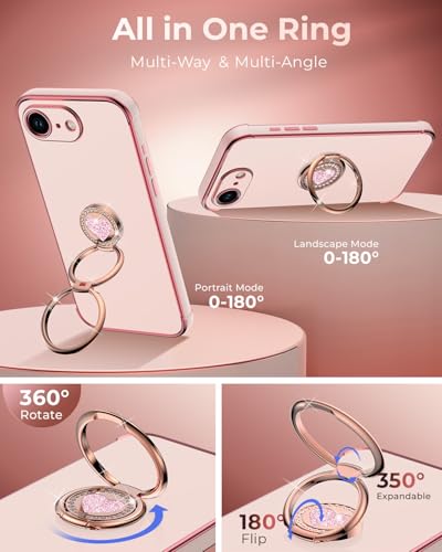 Coque iPhone 16E antichoc rose évitez les chutes avec le support - 4