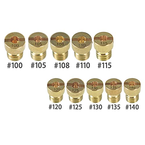 WFLNHB 10pcs Carburetor Main Jet Kit Replacement for OKO CVK 100 105 108 110 115 120 125 130 135 140