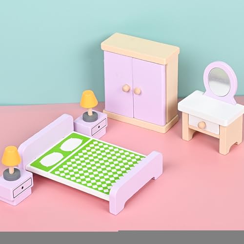 Muebles de casa de muñecas interactivos para hogar preescolar y guarderías 6