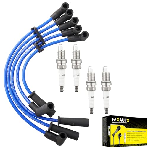 MOAUTO Set of 4 PCS Iridium Spark Plugs Wire Set 671-4070