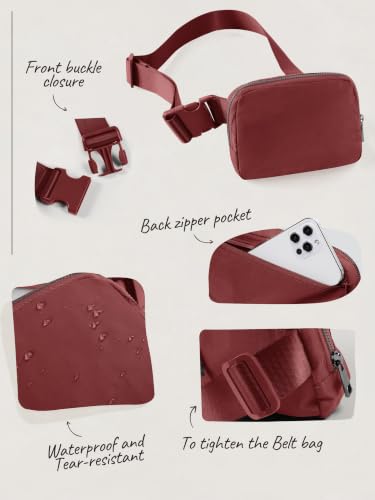 Image of ODODOS Unisex Mini Belt Bag with Adjustable Strap Small Fanny Pack for Workout Running Traveling Hiking, Wine