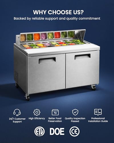 Image of 60 inch Commercial Sandwich Prep Table Refrigerator, 16.33 Cu.Ft