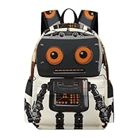 BWQMNT Laptop Travel Backpacks Large Capacity Black Robot Bookbags for Outdoor Sports Office Work