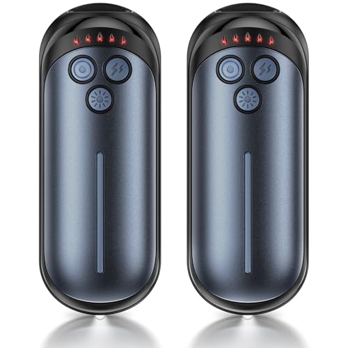 Rechargeable Hand Warmers 2 Pack, 6000mAh Electric Hand Warmer Rechargeable, 2 in 1 Portable Hand Warmers with AI Smart Chips, Outdoor, Hunting, Campi