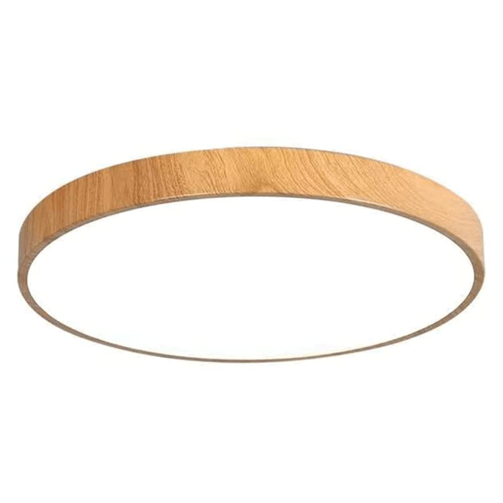Plafonnier LED moderne design circulaire bois haut de gamme