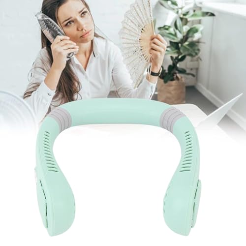 Image of Drumstone (𝟏𝟓 𝐘𝐞𝐚𝐫𝐬 𝐖𝐚𝐫𝐫𝐚𝐧𝐭𝐲 Hanging Neck Electric Fan - Portable Leafless Neck Fan with 5-Speed Gear, ABS & PC Body, Ideal for Outdoor, Travel, Sports & Daily Use