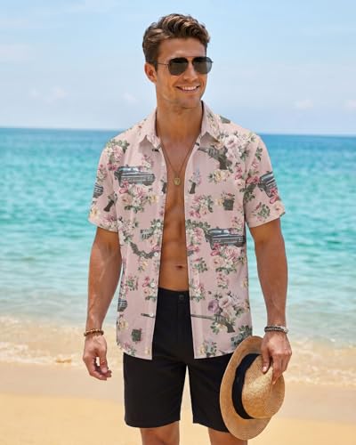 Image of 99TIMORO Fathers Movie Hawaiian Shirt for Men, Characters Button Down Short Sleeve Top, Summer Beach Gifts