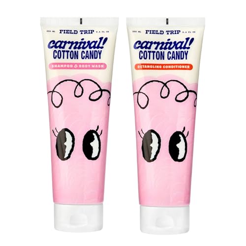 Field Trip Kids- 2 PACK! Carnival - Cotton Candy Scent - Hair Care for Babies, Todlers &amp; Kids - Tear Free - Leaves Hair Soft &amp; Tangle-Free With Chamomile, Lavender, &amp; Aloe Combo Pack!