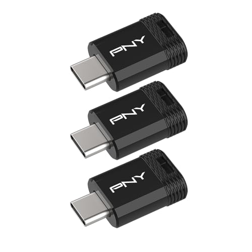 PNY Pack de 3 Clés Elite-X Fit USB 3.2 Type-C 64 Go - Performances allant jusqu'à 200 Mo/s en Lecture, Stockage Portable & Pratique de Données, Design Ultra...