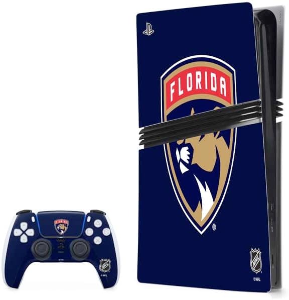 Skinit Decal Gaming Skin Compatible with PS5 Pro Bundle - Officially Licensed NHL Florida Panthers Distressed Design