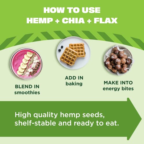 Manitoba Harvest Organic Hemp Plus Flax & Chia Seeds - 7oz - 8g Protein, 5g Fiber and 10g Omega 3 & 6 per 30g Serving - Nutrient-Dense, 3-in-1 Super Seeds Mixture - Vegan, Non-GMO Project Verified